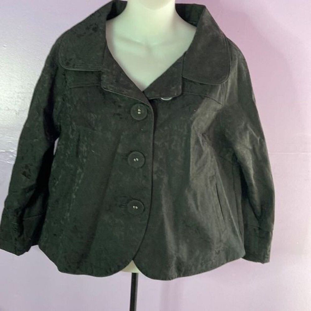 XXS Black Jacquard Dolman Sleeve Jacket Women’s Size Large Lightweight